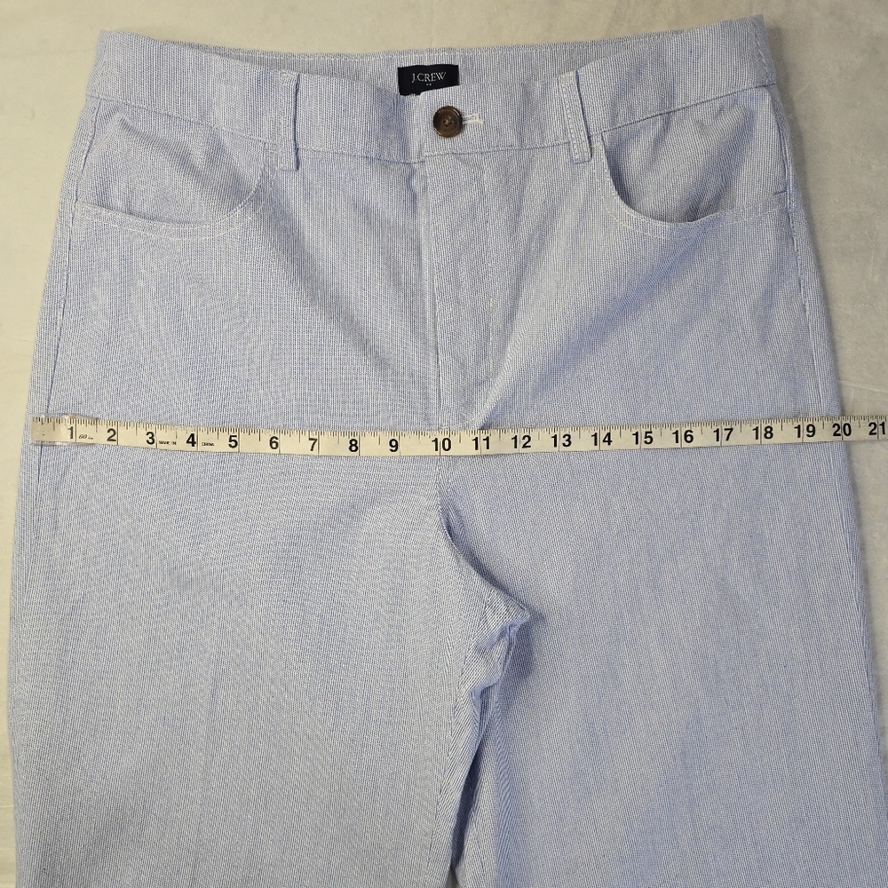 NWT J. Crew Factory Cropped Pants Blue White Stripe High Rise Wide Leg 29 - Picture 10 of 12